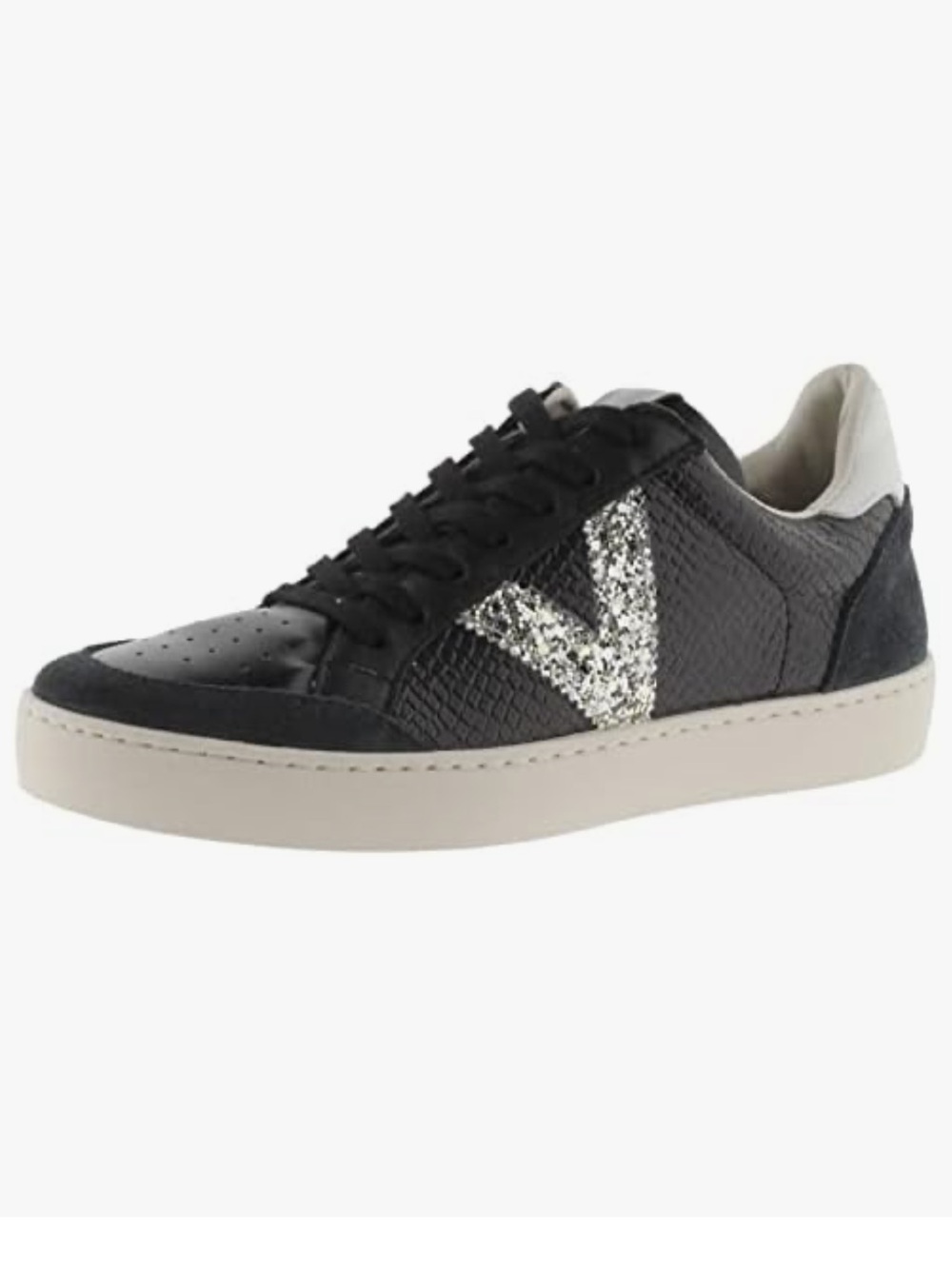 Victoria Berlin Black Silver Glitter Logo Sneakers Shoes size 40